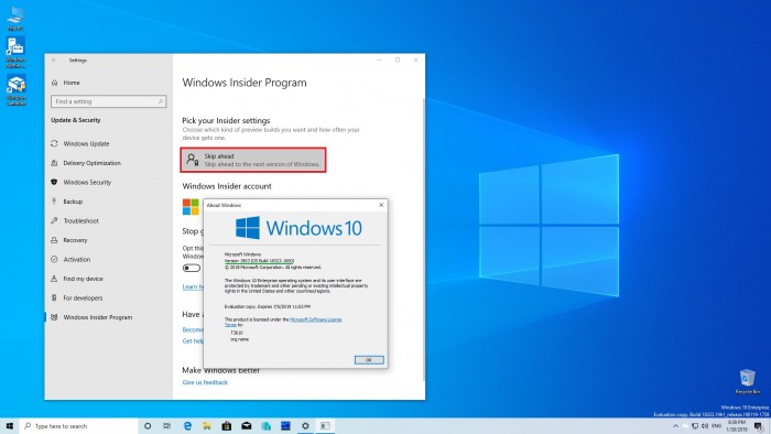 Windows 10 19H2的Skip Ahead报名选项已经开启